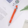 Vibrant orange aluminum retractable ballpoint pen with integrated stylus tip - 1.0mm Bullet Tip / Orange Red