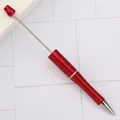 Sparkly red DIY beadable ballpoint pen with metallic glitter finish for creative crafting - 1.0mm Bullet Tip / Pearlescent Red