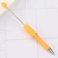 Yellow DIY beadable ballpoint pen with a sleek metal rod for custom crafts - 1.0mm Bullet Tip / Macaron Orange