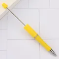 Yellow DIY beadable ballpoint pen with metal rod for creative handmade jewelry craft - 1.0mm Bullet Tip / Macaron Yellow