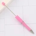 Creative DIY beadable ballpoint pen in bright pink finish with durable metal bead rod - 1.0mm Bullet Tip / Macaron Pink