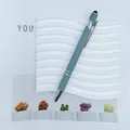 Premium matte blue aluminum click ballpoint pen with integrated screen stylus tip - 1.0mm Bullet Tip / Morandi Green