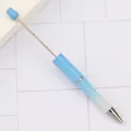 DIY beadable ballpoint pen with blue pearlescent gradient and metal bead rod. - Bullet Tip 1.0mm / Pearl Gradient Blue