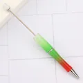 DIY beadable ballpoint pen with gradient green to red pearlescent finish - Bullet Tip 1.0mm / 3-Color Gradient White Green Red