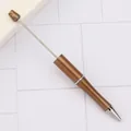 Bronze pearlescent DIY beaded ballpoint pen with metallic craft rod - 1.0mm Bullet Tip / Pearl Camel