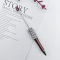 Elegant beadable ballpoint pen with pearl and rhinestone accents in metallic finish - 1.0mm Bullet Tip / Pearl Coffee