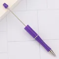 Creative DIY purple beadable ballpoint pen for personalized handmade stationery gift - 1.0mm Bullet Tip / Fluorescent Purple