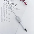 White ballpoint pen with sparkling rhinestones and elegant pearls for DIY bead crafting - 1.0mm Bullet Tip / Pearl White