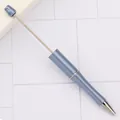 Premium gradient pearl blue DIY beaded ballpoint pen for unique handmade jewelry crafts - 1.0mm Bullet Tip / Morandi Blue