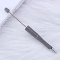 Grey DIY beadable ballpoint pen with metal rod for creative personalized stationery - Bullet Tip 1.0mm / Gray