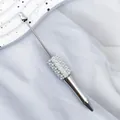 Silver DIY beadable ballpoint pen decorated with elegant white pearls and rhinestones - 1.0mm Bullet Tip / UV Silver
