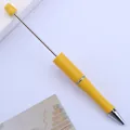 Vibrant yellow DIY beadable ballpoint pen with sleek metal rod for creative crafting projects - Bullet Tip 1.0mm / Khaki Yellow