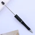 Black sparkle DIY beadable ballpoint pen featuring metallic rod for custom jewelry - Pearlescent Black