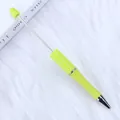 Bright lime green DIY beadable ballpoint pen for creative handmade craft projects - Bright yellow