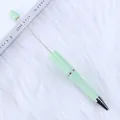 Mint green DIY beading ballpoint pen with elegant striped handle for handmade crafts - Pine Green