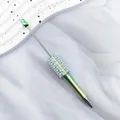 Gradient green pearl beaded ballpoint pen with crystals and UV plating finish. - 1.0mm Bullet Tip / Gradient Green