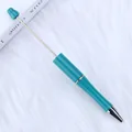 Turquoise DIY beaded ballpoint pen with metallic rod for handmade jewelry crafting - Royal Blue