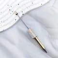 Beaded ballpoint pen with decorative pearls and rhinestones in a golden metallic finish - 1.0mm Bullet Tip / Ombre Gold