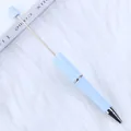 Premium light blue DIY beadable ballpoint pen with a sleek metal rod for creative crafting - Bullet Tip 1.0mm / Aqua Blue