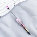 Elegant pink gradient ballpoint pen featuring a beaded stem and decorative pearls - 1.0mm Bullet Tip / Gradient Pink
