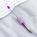 Elegant purple gradient ballpoint pen decorated with faux pearls and sparkling rhinestones - 1.0mm Bullet Tip / Gradient Purple
