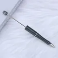 DIY beadable ballpoint pen with elegant grey pearlescent gradient finish for crafts - Bullet Tip 1.0mm / Glazed Grey