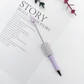 Elegant purple beadable ballpoint pen decorated with pearls and sparkling rhinestones - 1.0mm Bullet Tip / Light Lavender
