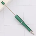 Glittery green DIY beadable ballpoint pen for creative jewelry making and gifts - 1.0mm Bullet Tip / Pearly Peacock Blue