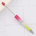 Creative DIY beadable ballpoint pen featuring a pink to yellow gradient pearlescent finish - 1.0mm Bullet Tip / Pearly Gradient Red-White-Yellow