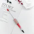 Elegant gradient red beaded ballpoint pen with pearls and rhinestones decoration - 1.0mm Bullet Tip / Gradient Red