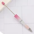 Handmade DIY beaded ballpoint pen featuring a soft pink gradient pearlescent finish - 1.0mm Bullet Tip / Pearly Gradient Rose-White-Pink