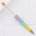 DIY beaded ballpoint pen featuring a vibrant pearl gradient finish from pink to yellow - 1.0mm Bullet Tip / 45-Pearly Gradient Purple Blue Yellow