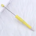 Yellow speckled metal DIY beaded ballpoint pen for creative jewelry-making crafts - 1.0mm Bullet Tip / Yellow (114)