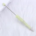 Speckled light green DIY beaded ballpoint pen base for creative handmade craft projects - 1.0mm Bullet Tip / Beige (111)