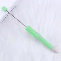 Creative DIY beaded ballpoint pen base frame in mint green speckled finish for jewelry making - 1.0mm Bullet Tip / Grass Green (112)