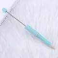 Speckled light blue DIY beaded pen with silver rod for handmade jewelry crafting - 1.0mm Bullet Tip / Light Blue (117)