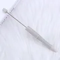 Sleek grey speckled DIY beaded ballpoint pen for custom handmade jewelry crafts - 1.0mm Bullet Tip / Light Gray (115)