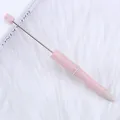 Pink speckled DIY beadable ballpoint pen with metal rod for handmade jewelry crafts - Wheat Straw Light Pink