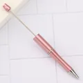 Rose gold metallic beadable ballpoint pen for DIY jewelry making and creative crafts - Pink