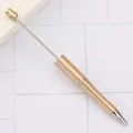 Elegant matte golden DIY beadable ballpoint pen for creative handmade jewelry projects - Gold