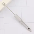 Sleek silver DIY beaded ballpoint pen featuring a metal rod for custom jewelry beads - Silver