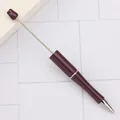 Elegant metallic plum purple DIY beadable ballpoint pen for creative jewelry crafts projects - Coffee