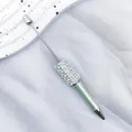 Elegant mint green gradient beaded ballpoint pen with pearl and rhinestone accents - 1.0mm Bullet Tip / UV Teal