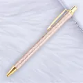 Elegant rose gold glitter ballpoint pen with gold-tone accents for office and business gifts - 1-Rose Gold (Gold Parts)