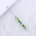 Bolígrafo para cuentas DIY con estampado de girasoles y varilla de metal plata - Estilo Girasol de Sarga