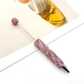 Funkelnder Stift mit rosa Strasssteinen und gestreiftem Kristallschaft für DIY Design - Rosa Strass - Weiße Streifen / Kugelspitze 1.0