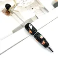 Halloween-themed beaded ballpoint pen featuring ghost and pumpkin charms for DIY crafts - Black Rhinestone Mixed Patterns