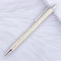 Elegant gold glitter ballpoint pen with silver metal accents on white faux fur background - 3-Light Gold (Silver Parts)