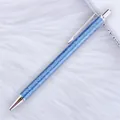 Elegant blue glitter ballpoint pen with chrome clip for business gift stationery - 11-Royal Blue (Silver Parts)