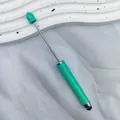 Turquoise glitter DIY beadable touch screen stylus pen with elegant wavy background - 1.0mm Bullet Tip / Glitter Light Green